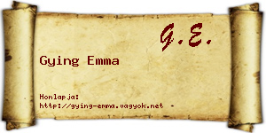 Gying Emma névjegykártya